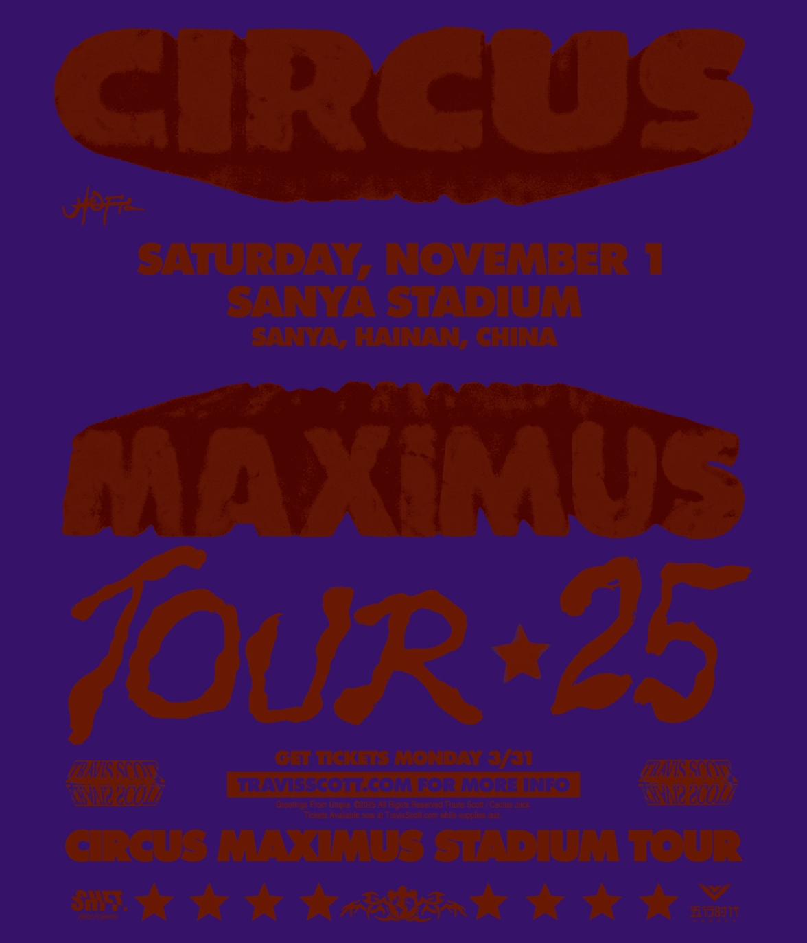 Travis Scott Circus Maximus Asia Tour 2025-中国站
