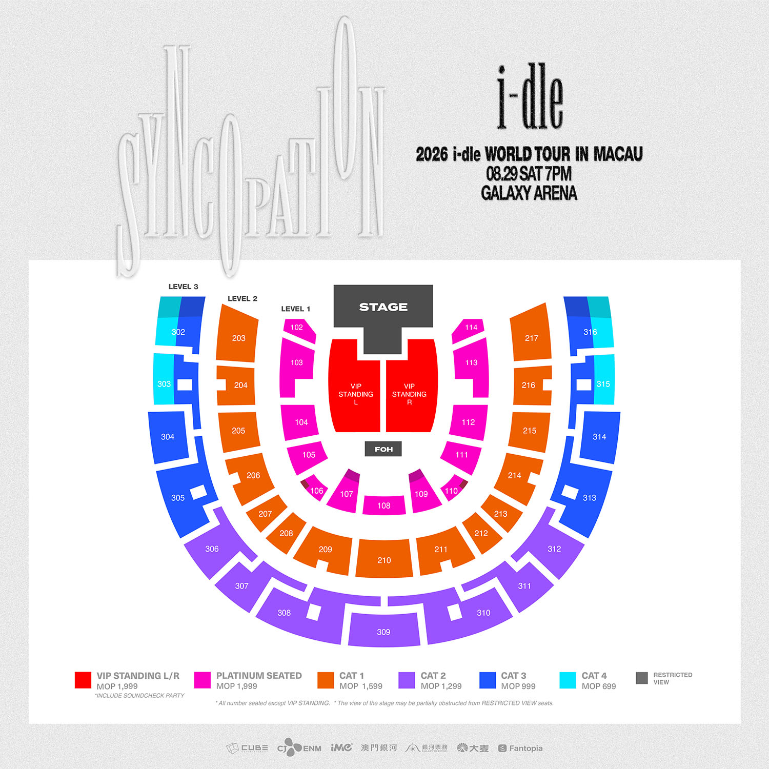 2026 i-dle WORLD TOUR [Syncopation] Macau Complete Guide | Presale, Public Tickets, Seating Chart, Transport, Hotels, Local Food, Entry Tips - Seating Chart