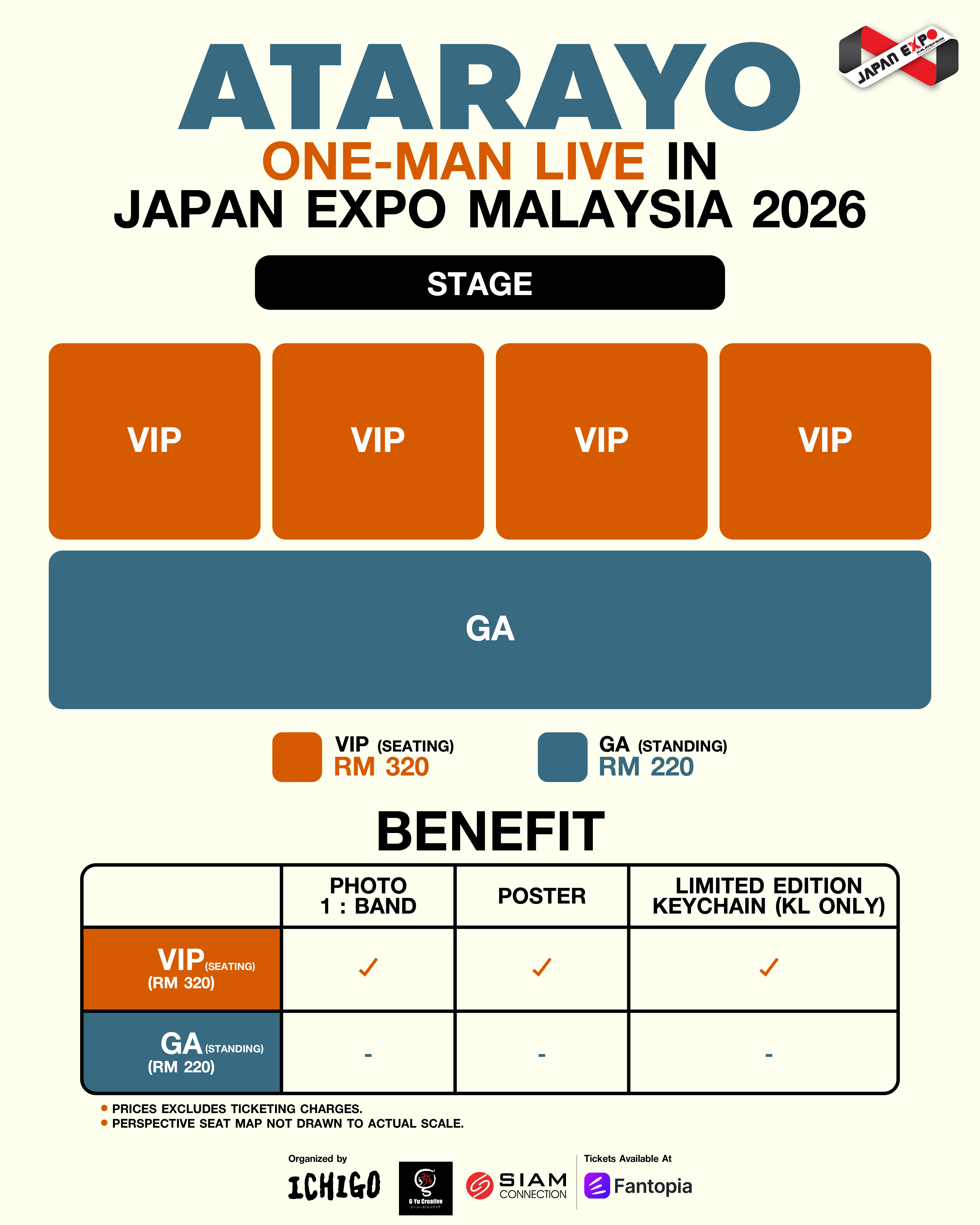 ATARAYO LIVE IN JAPAN EXPO 2026 Malaysia Complete Guide | Public Sale Info, Ticketing Tips, Seating Chart, Transport, Accommodation, Local Food, Entry Rules, Setlist & Weather Tips - Seating Chart